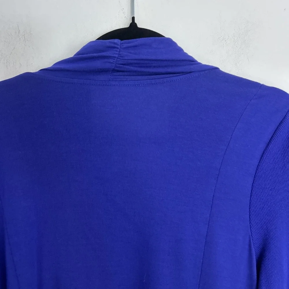 Coldwater‎ Creek Women's M Royal Blue Long Sleeve Waterfall Drape Cardigan Light